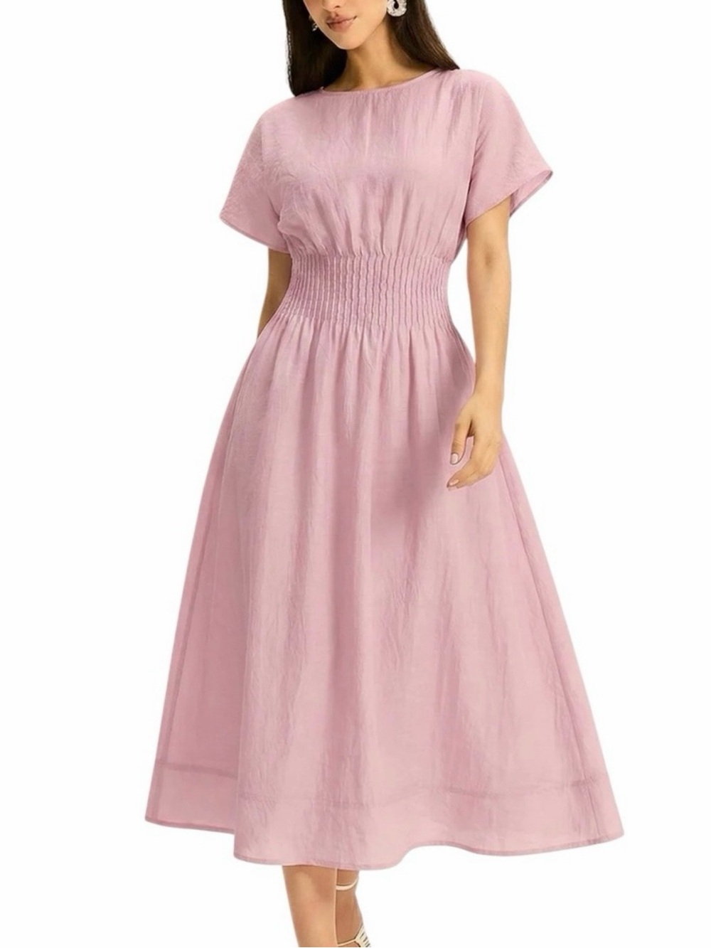 Commense Dusty Rose Pink Midi Dress XS NWT Dolman Sleeve